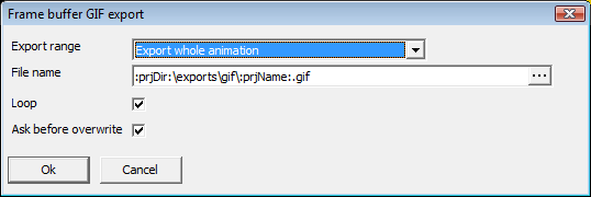 GIF Export dialog