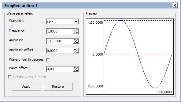 frequency generator window