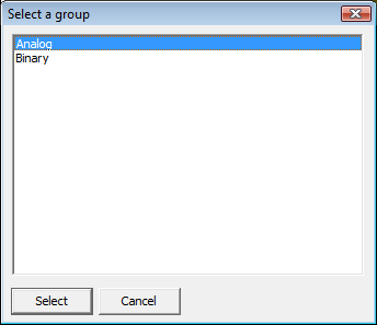 Select group dialog